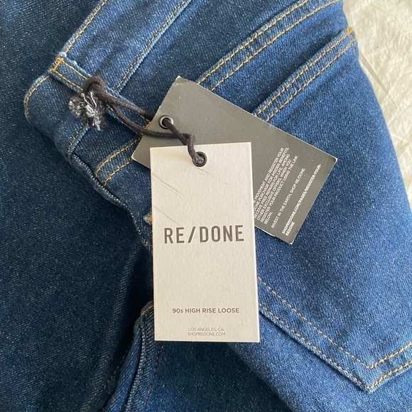 Re/Done- NWT Rigid Like 90s High Rise Loose Dark Denim Jeans - Picture 7 of 9